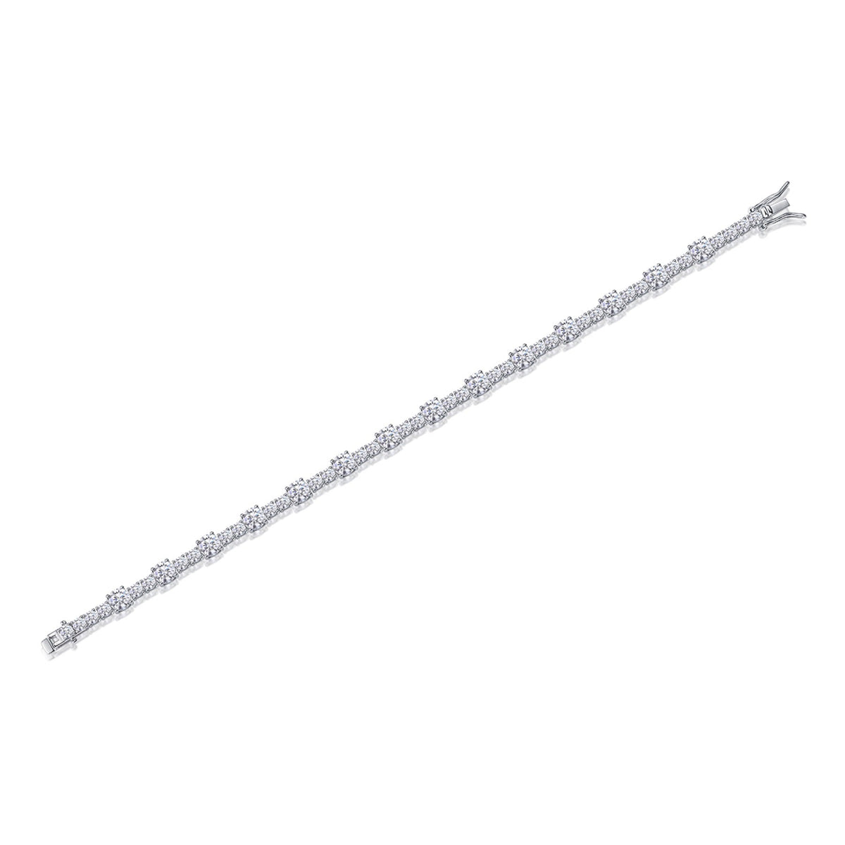 Slancio Moissanite Tennis Bracelet in Sterling Silver