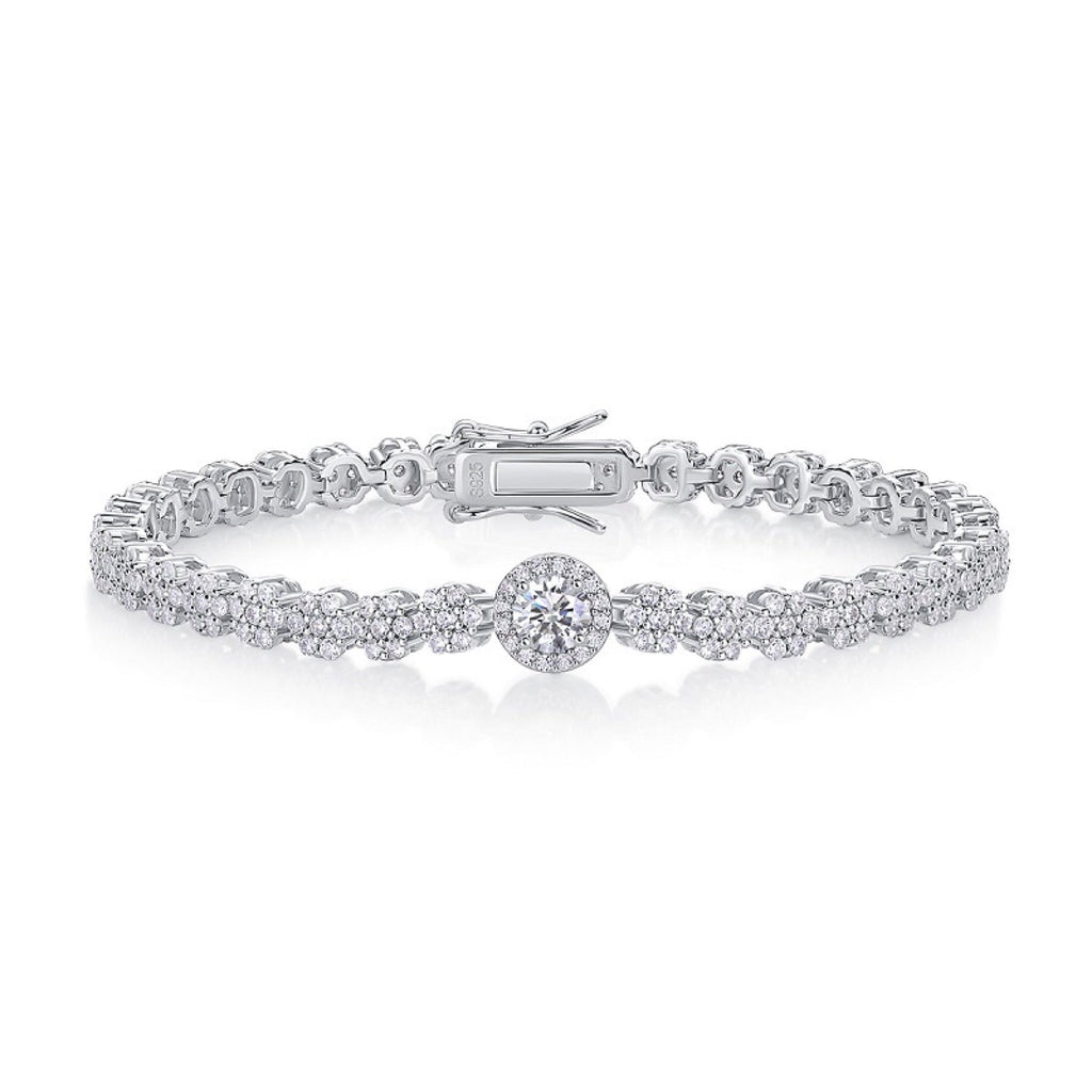 Sussurro Moissanite Tennis Bracelet in Sterling Silver