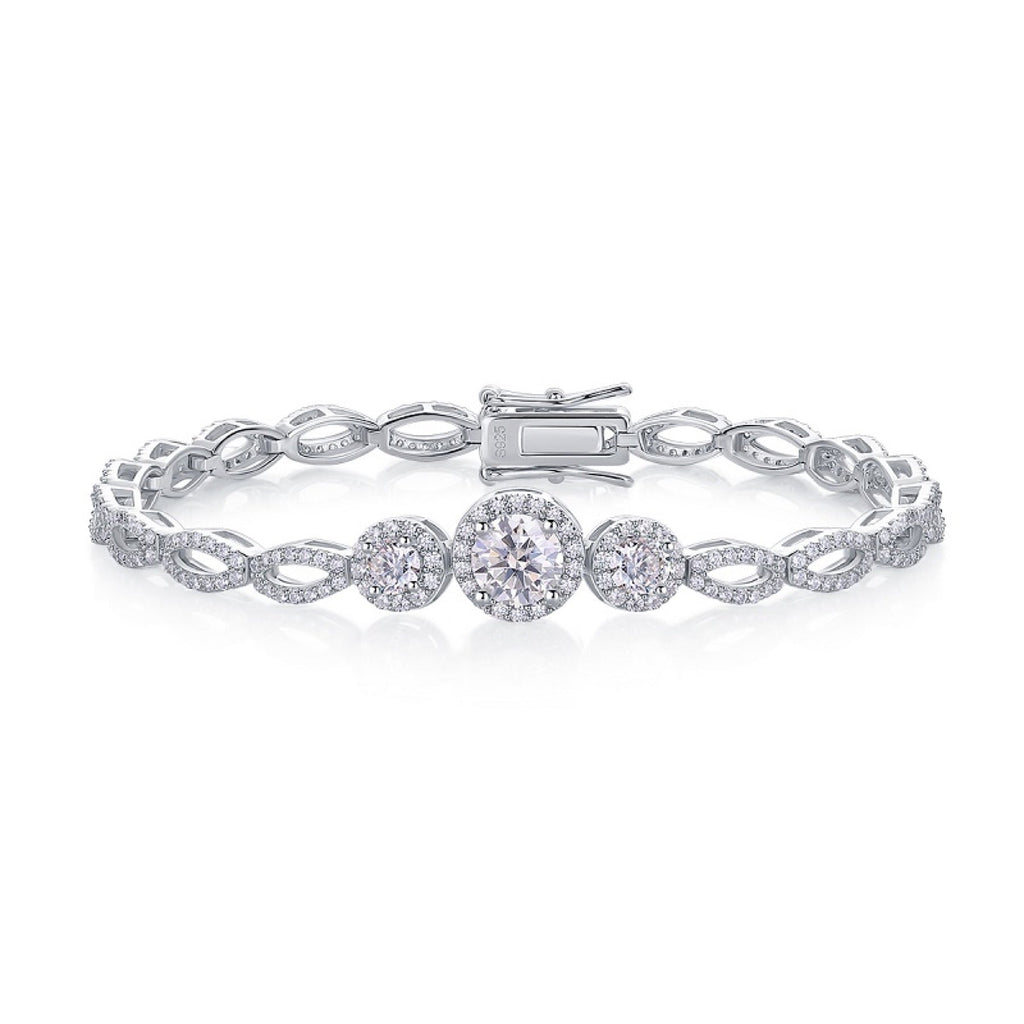 Eleganza Moissanite Tennis Bracelet in Sterling Silver