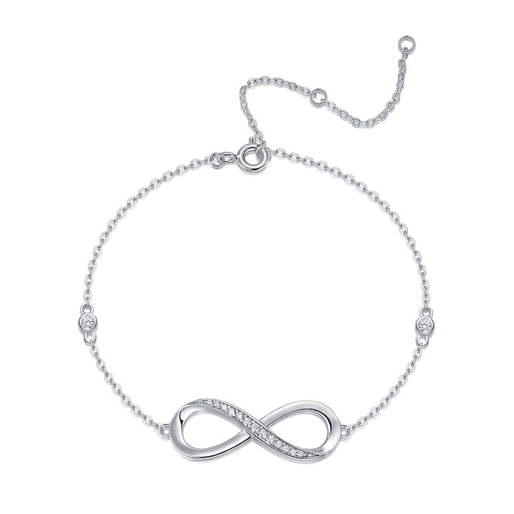 Cuorinfinito Moissanite Chain Bracelet in Sterling Silver