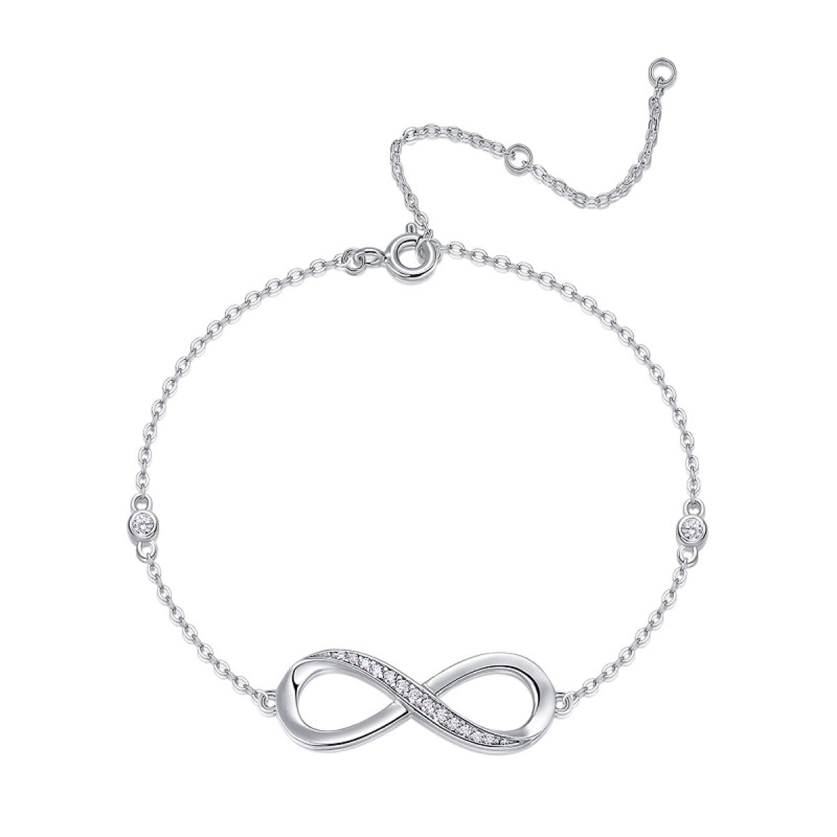 Cuorinfinito Moissanite Chain Bracelet in Sterling Silver