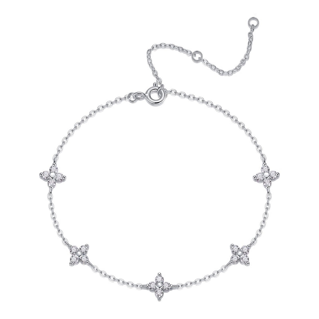 Astri Moissanite Chain Bracelet in Sterling Silver