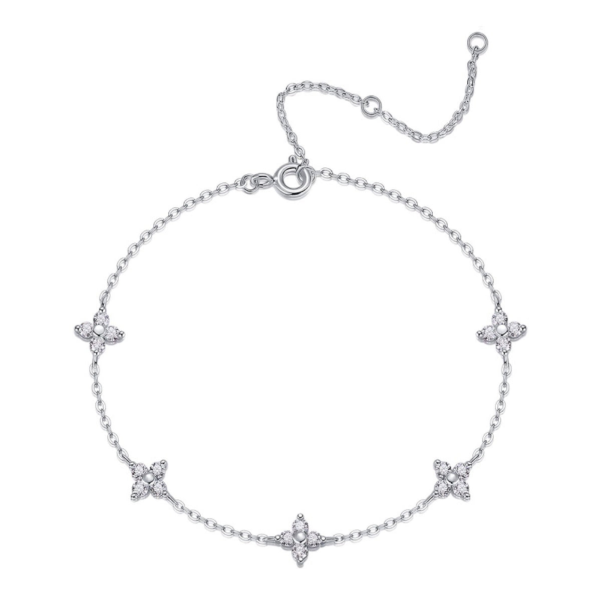 Astri Moissanite Chain Bracelet in Sterling Silver
