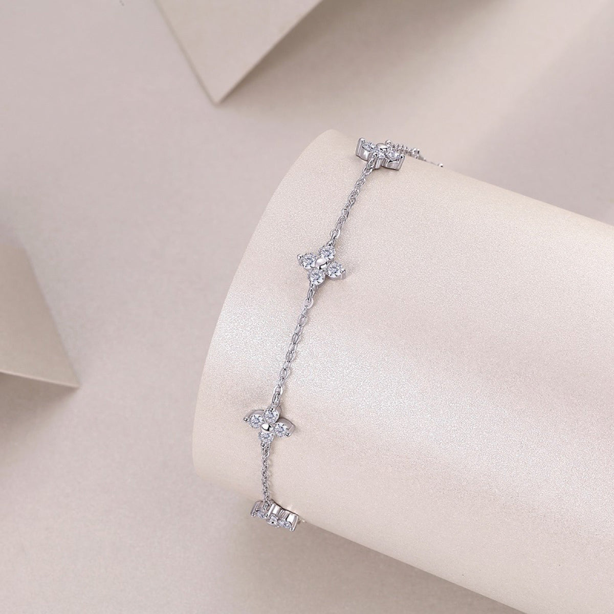 Astri Moissanite Chain Bracelet in Sterling Silver