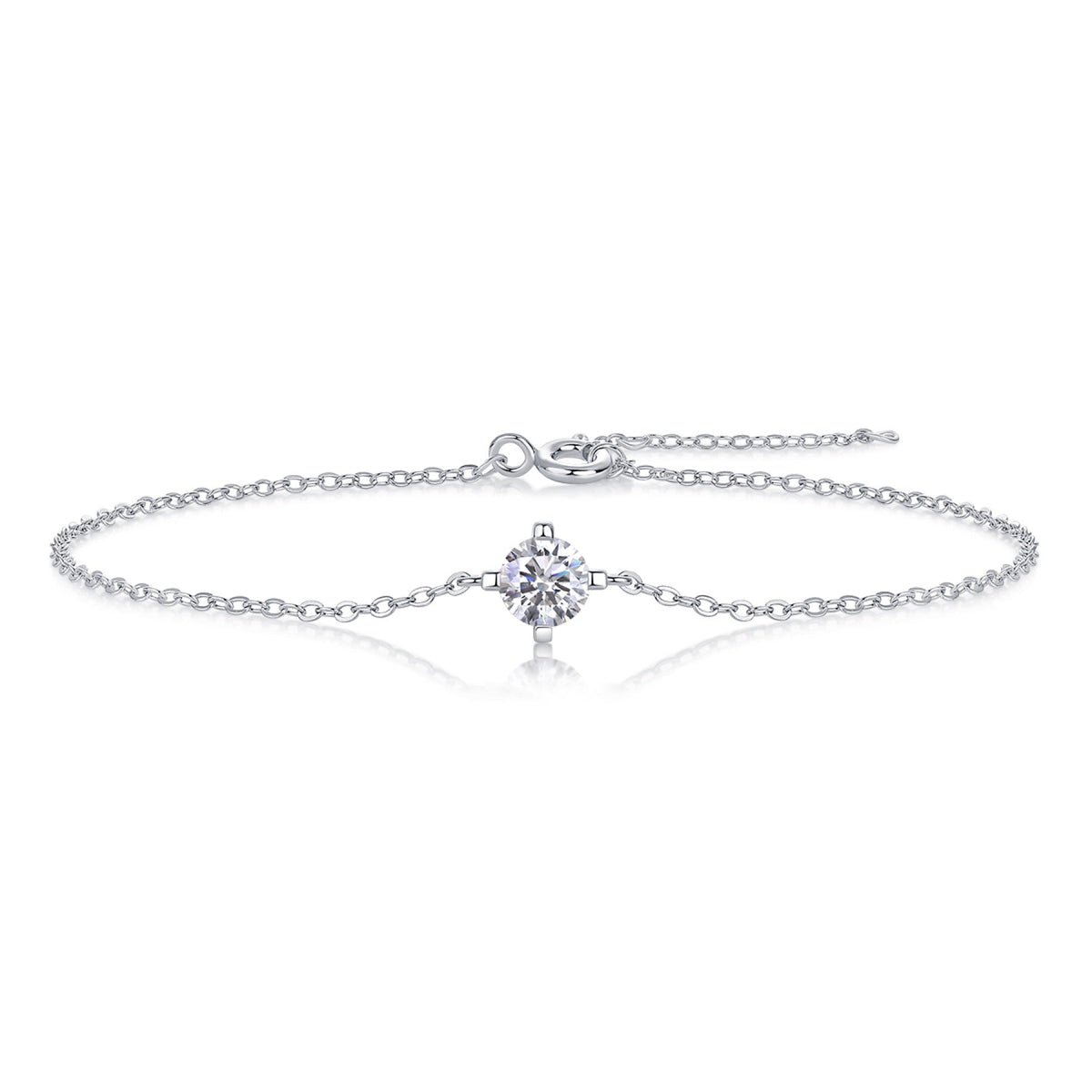 Catenacroce Moissanite Chain Bracelet in Sterling Silver