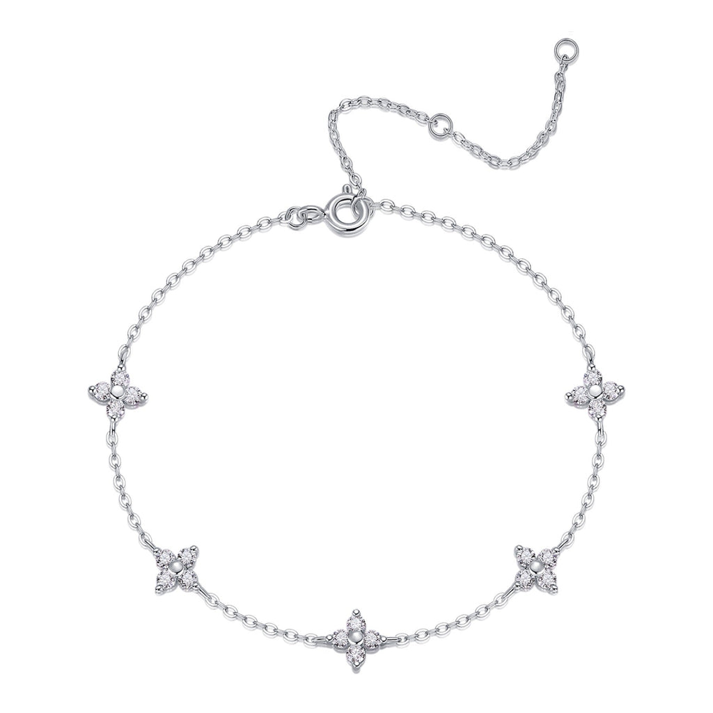Fioretti Moissanite Chain Bracelet in Sterling Silver