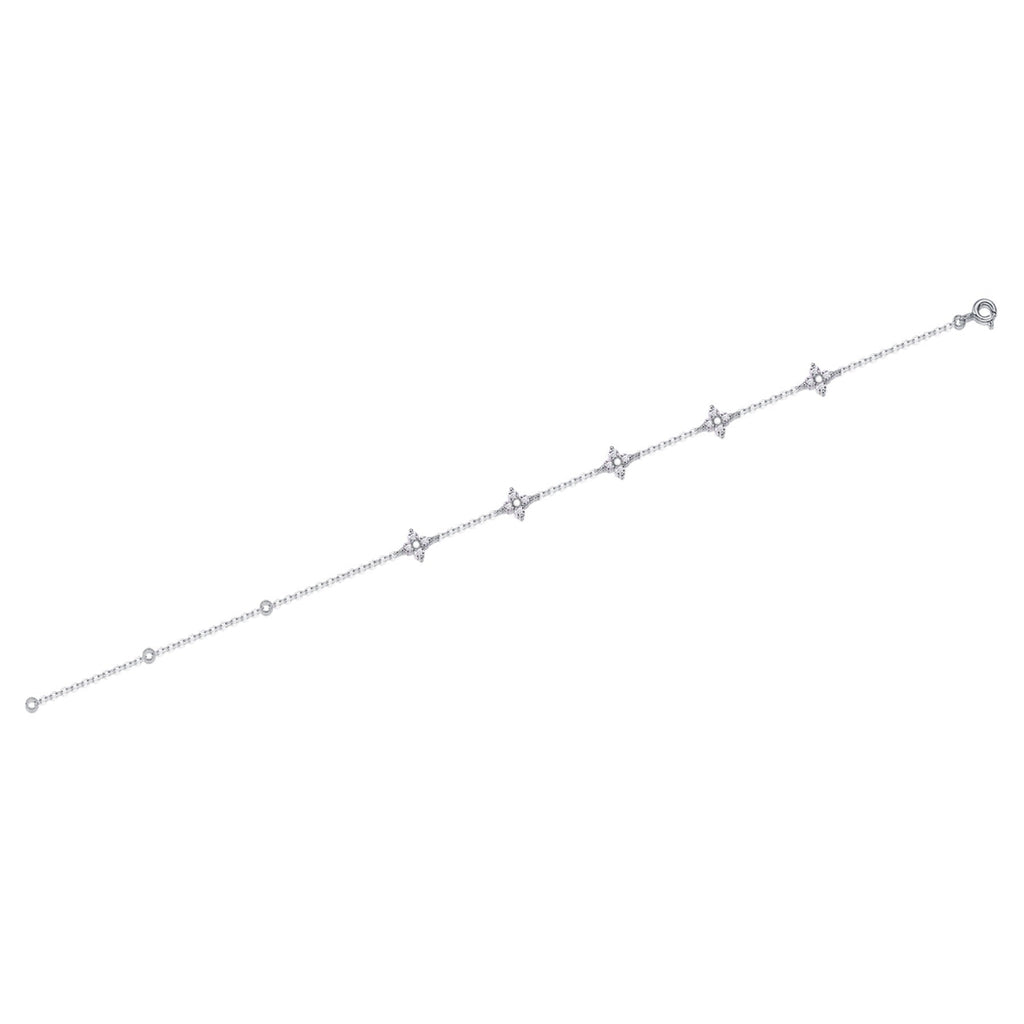 Fioretti Moissanite Chain Bracelet in Sterling Silver