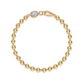 Perlaoro Moissanite Beaded Bracelet in Gold-Tone Sterling Silver