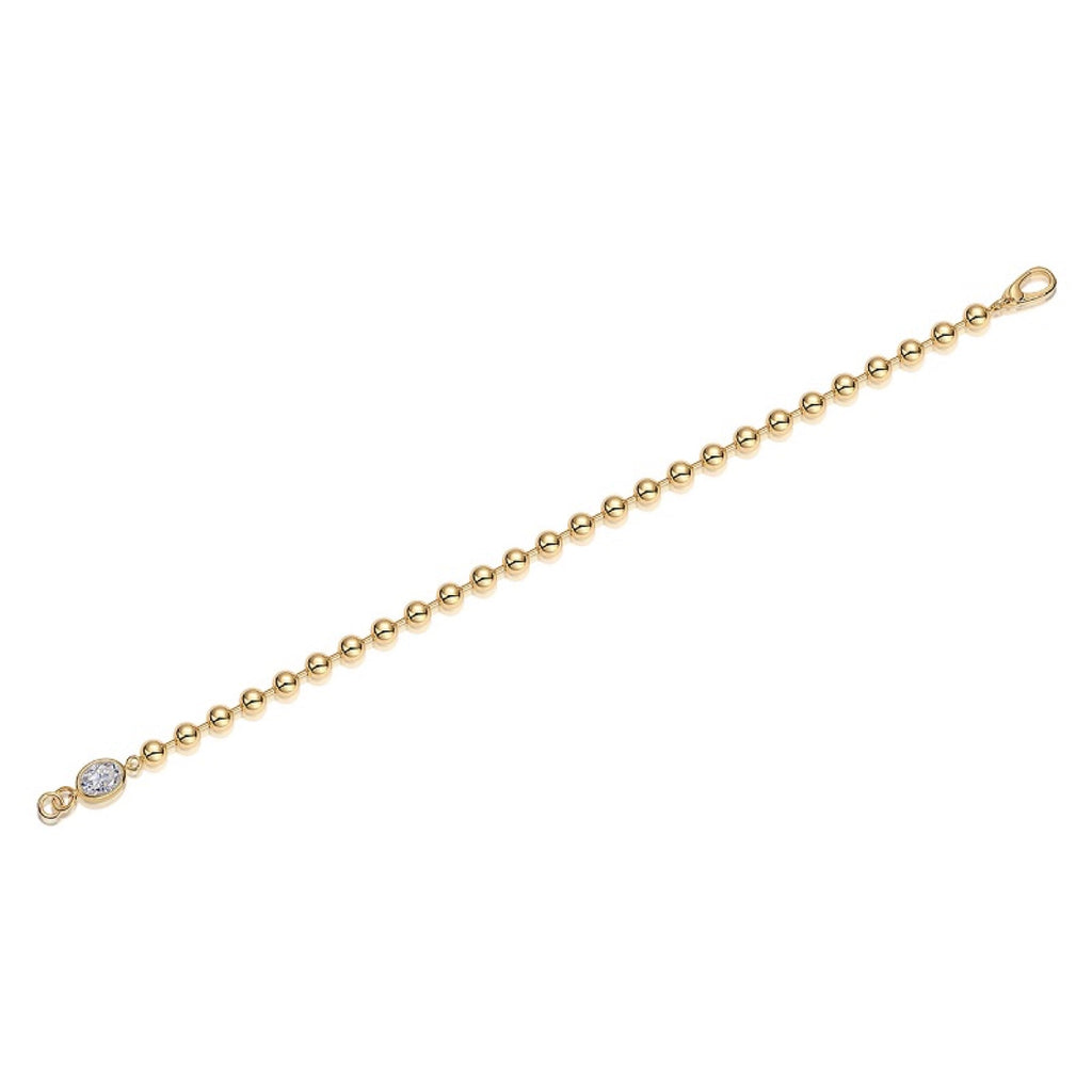 Perlaoro Moissanite Beaded Bracelet in Gold-Tone Sterling Silver