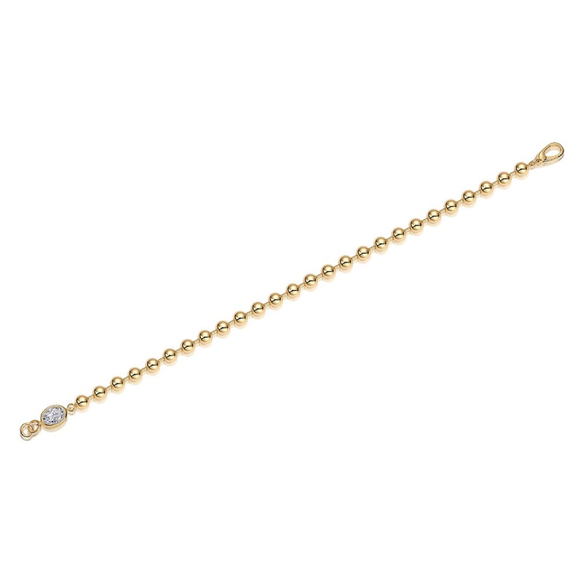 Perlaoro Moissanite Beaded Bracelet in Gold-Tone Sterling Silver