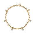 Chime Moissanite Beaded Bracelet in Gold-Tone Sterling Silver