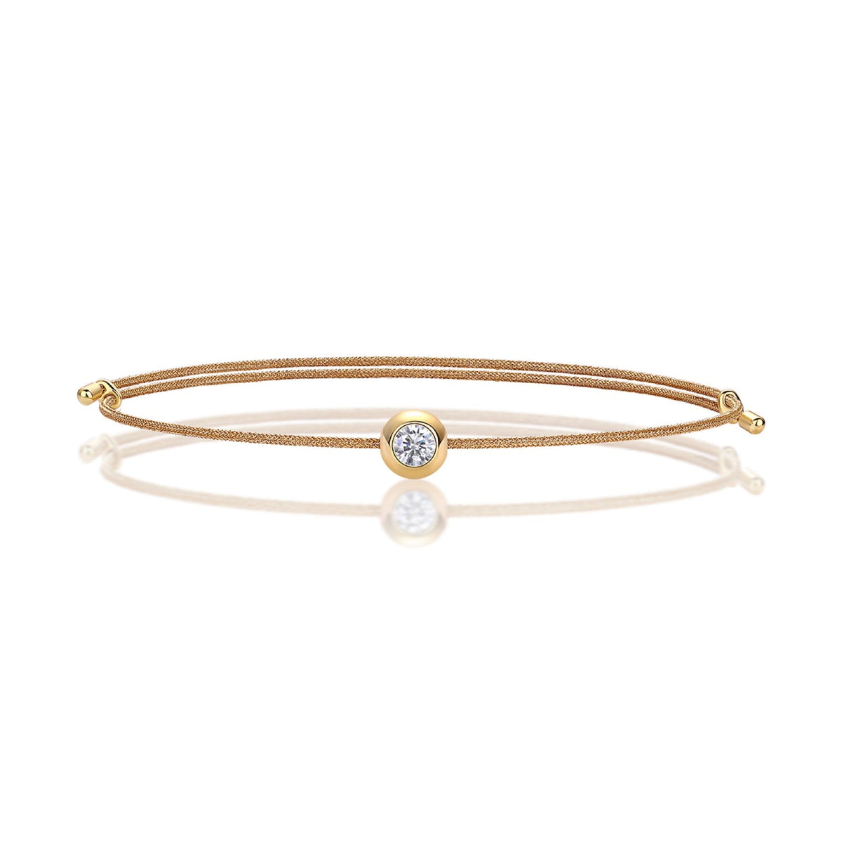 Miele Moissanite Tan Cord Bracelet