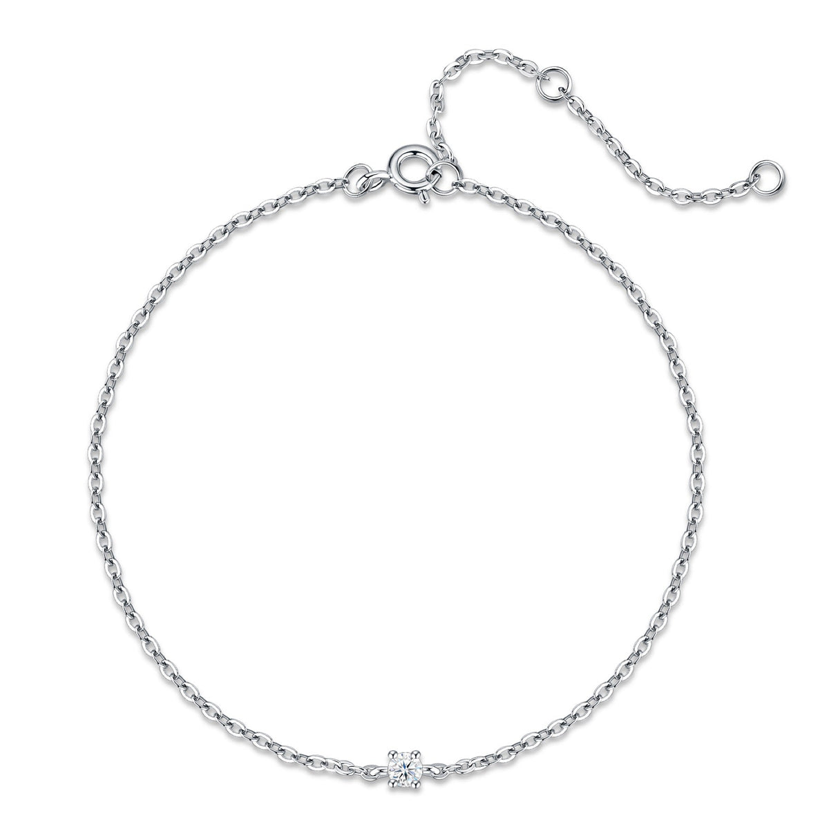Astrolina Moissanite Chain Bracelet in Sterling Silver