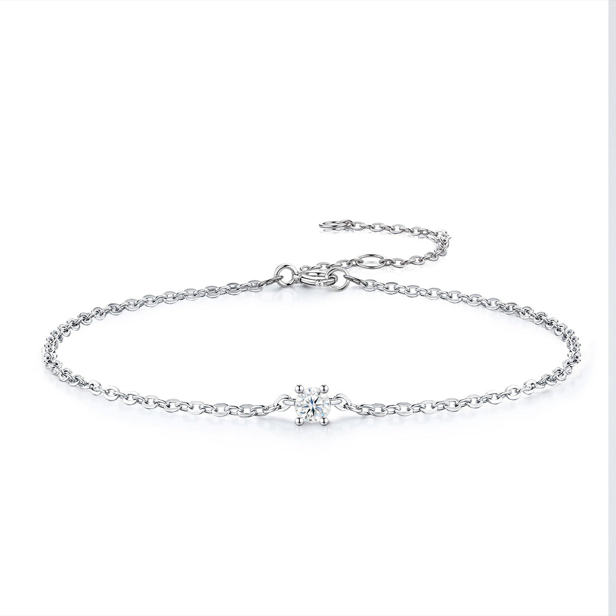 Astrolina Moissanite Chain Bracelet in Sterling Silver