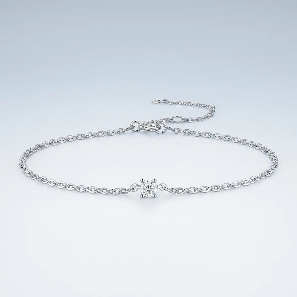 Astrolina Moissanite Chain Bracelet in Sterling Silver