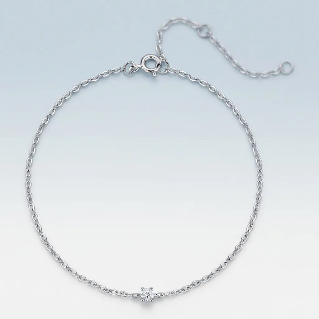 Astrolina Moissanite Chain Bracelet in Sterling Silver