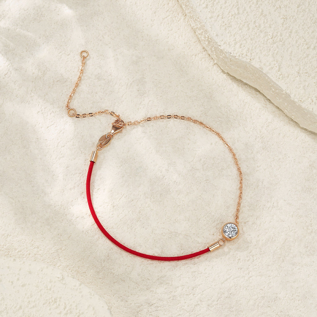 Filorosso Moissanite Red Cord Bracelet