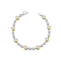 Bicolore Moissanite Two-Tone Bracelet in Two-Tone Sterling Silver