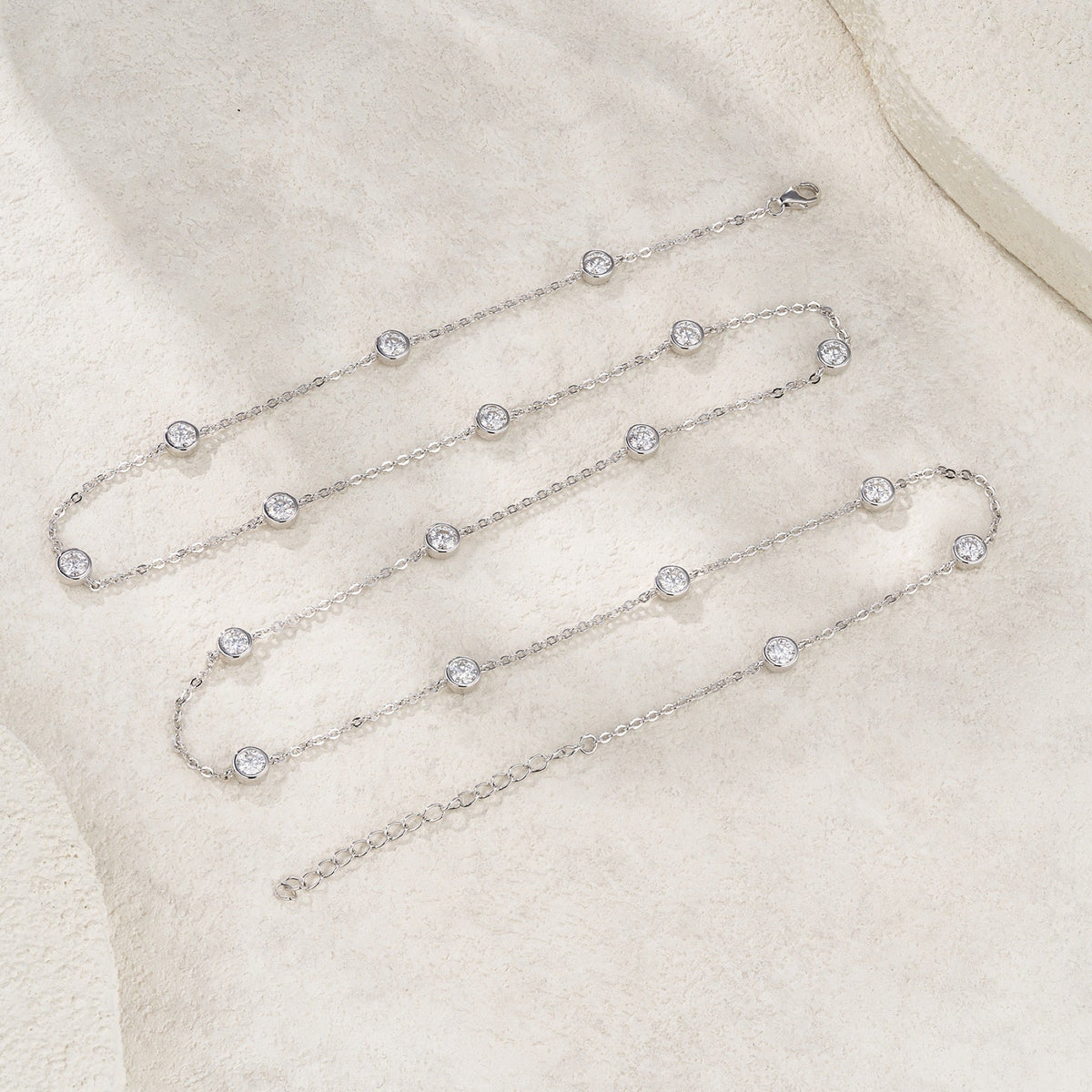 Stazioni Moissanite Station Bracelet in Sterling Silver