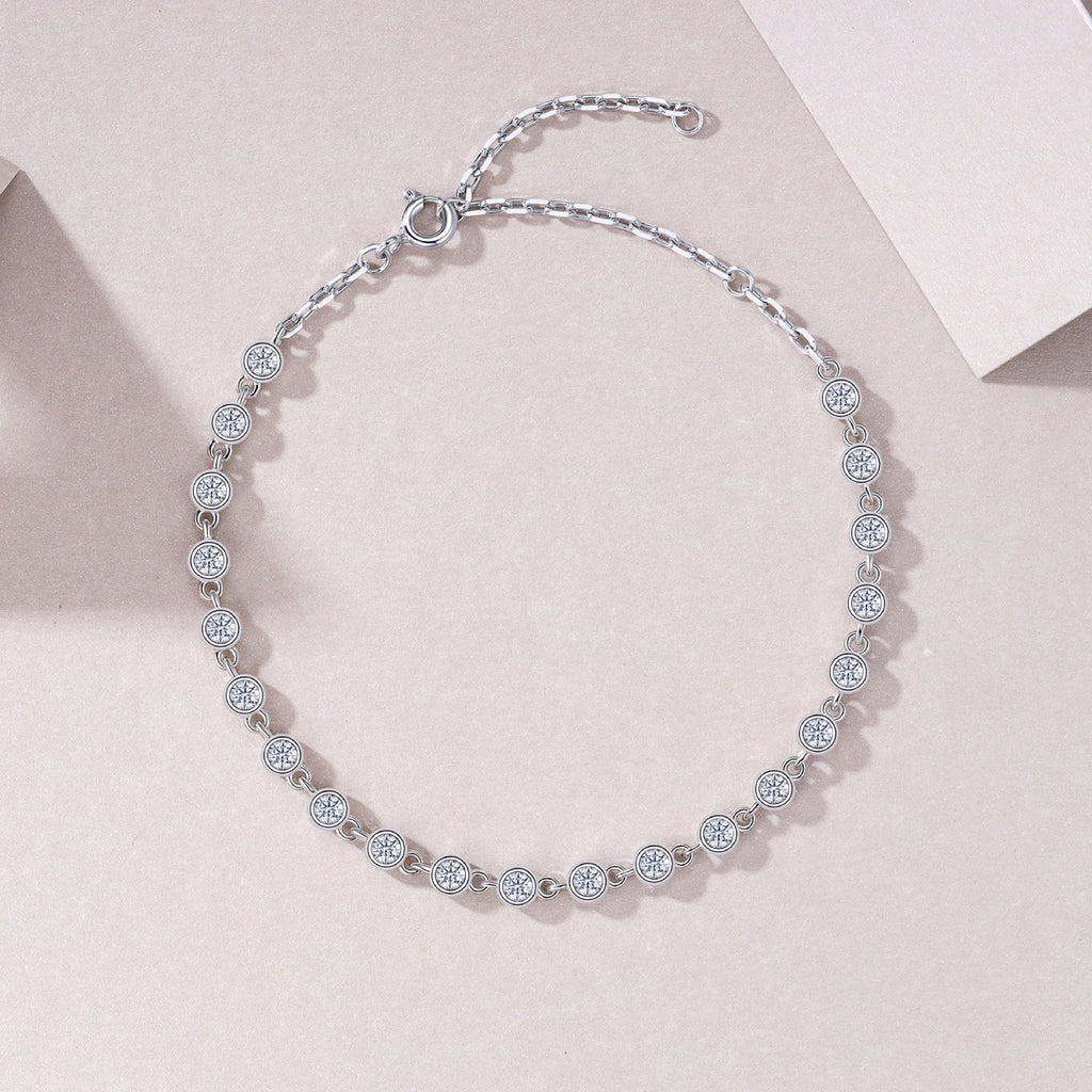Sfumato Moissanite Chain Bracelet in Sterling Silver