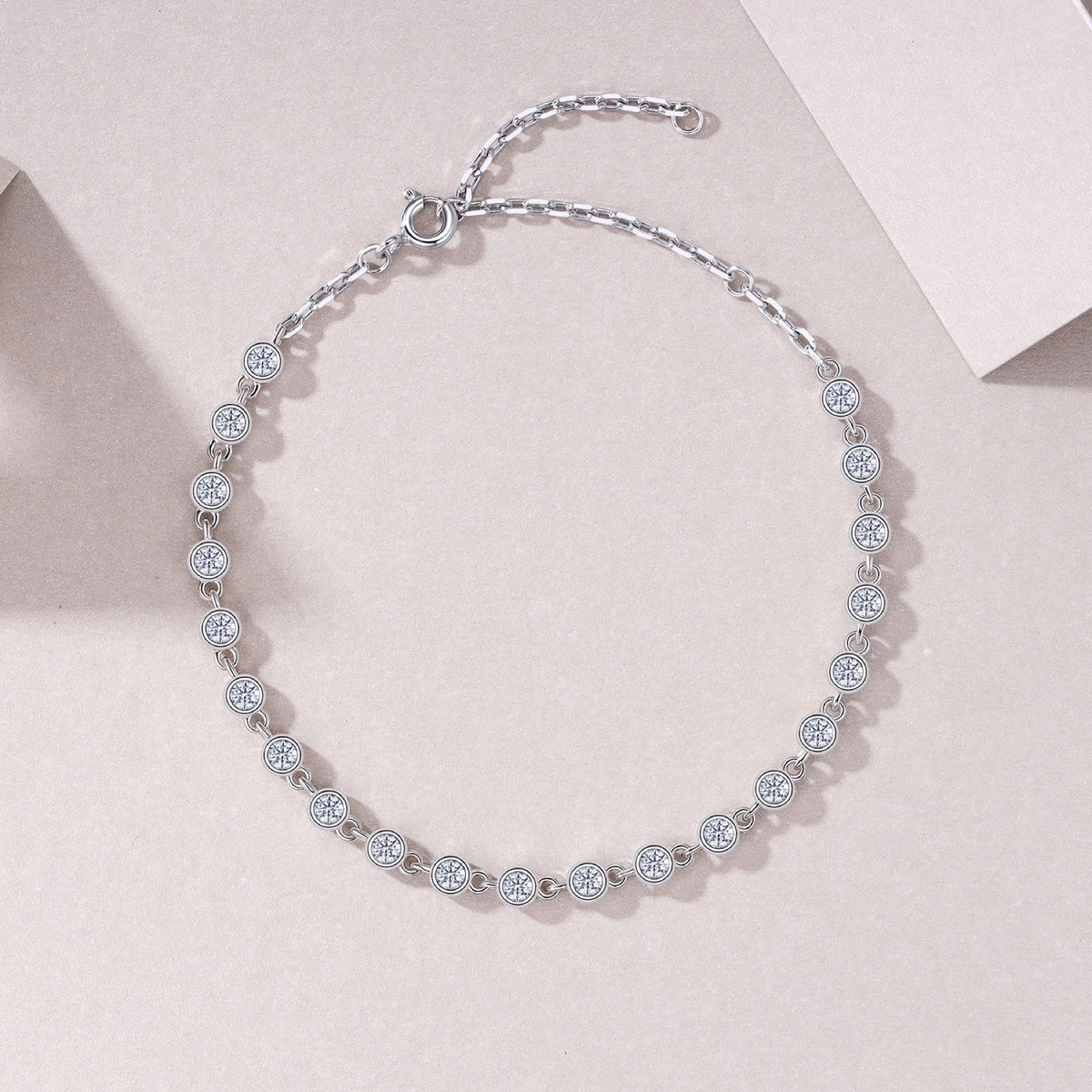 Sfumato Moissanite Chain Bracelet in Sterling Silver