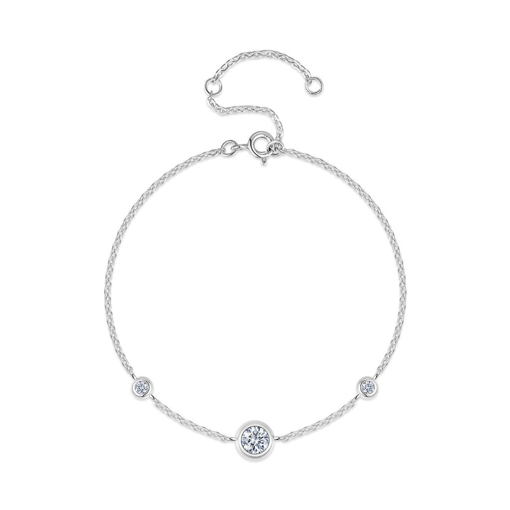 Perletta Moissanite Beaded Bracelet in Sterling Silver