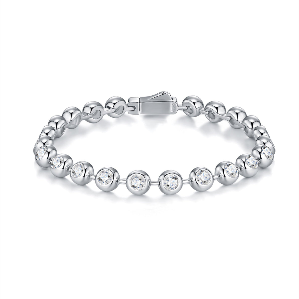 Bezelina Moissanite Tennis Bracelet in Sterling Silver