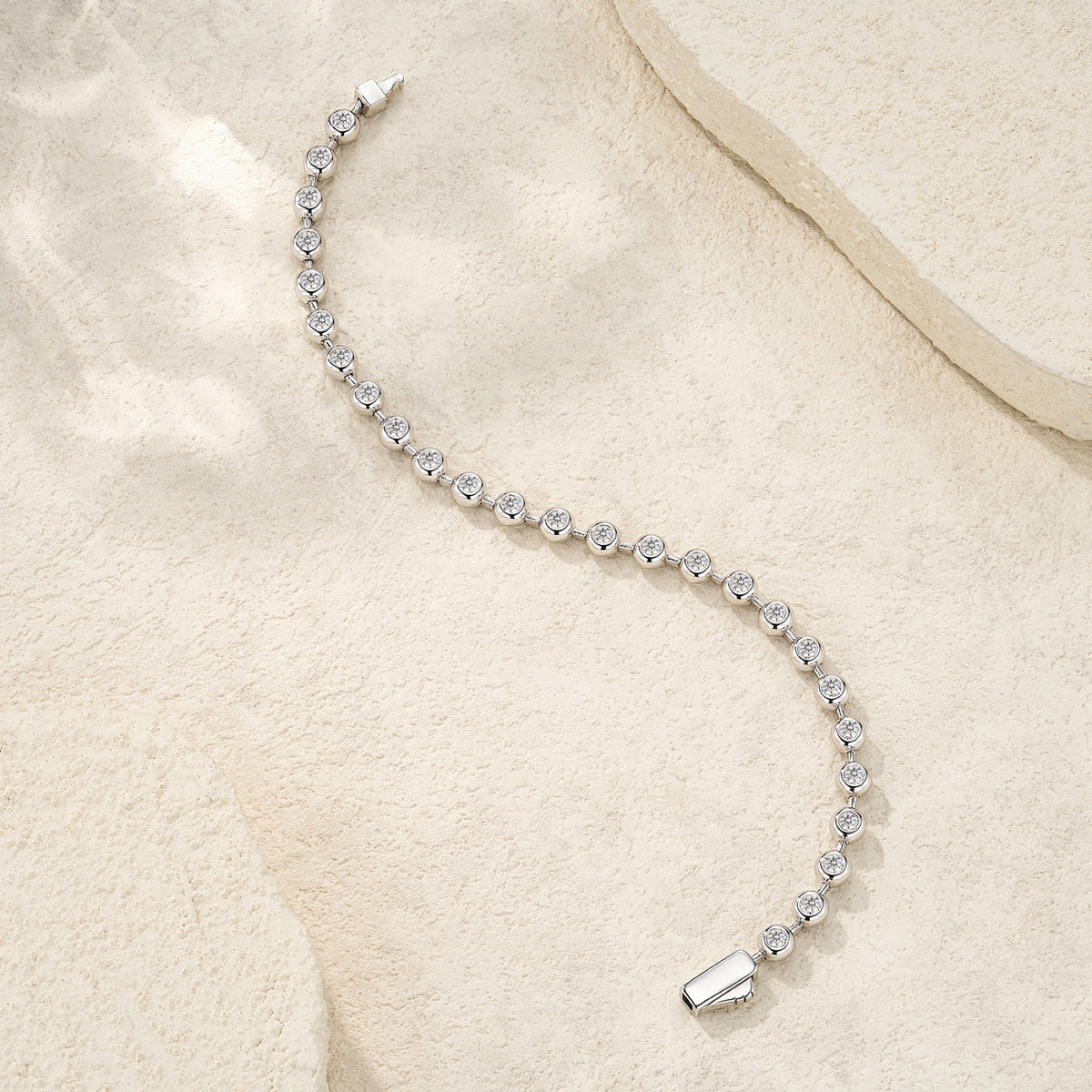 Bezelina Moissanite Tennis Bracelet in Sterling Silver