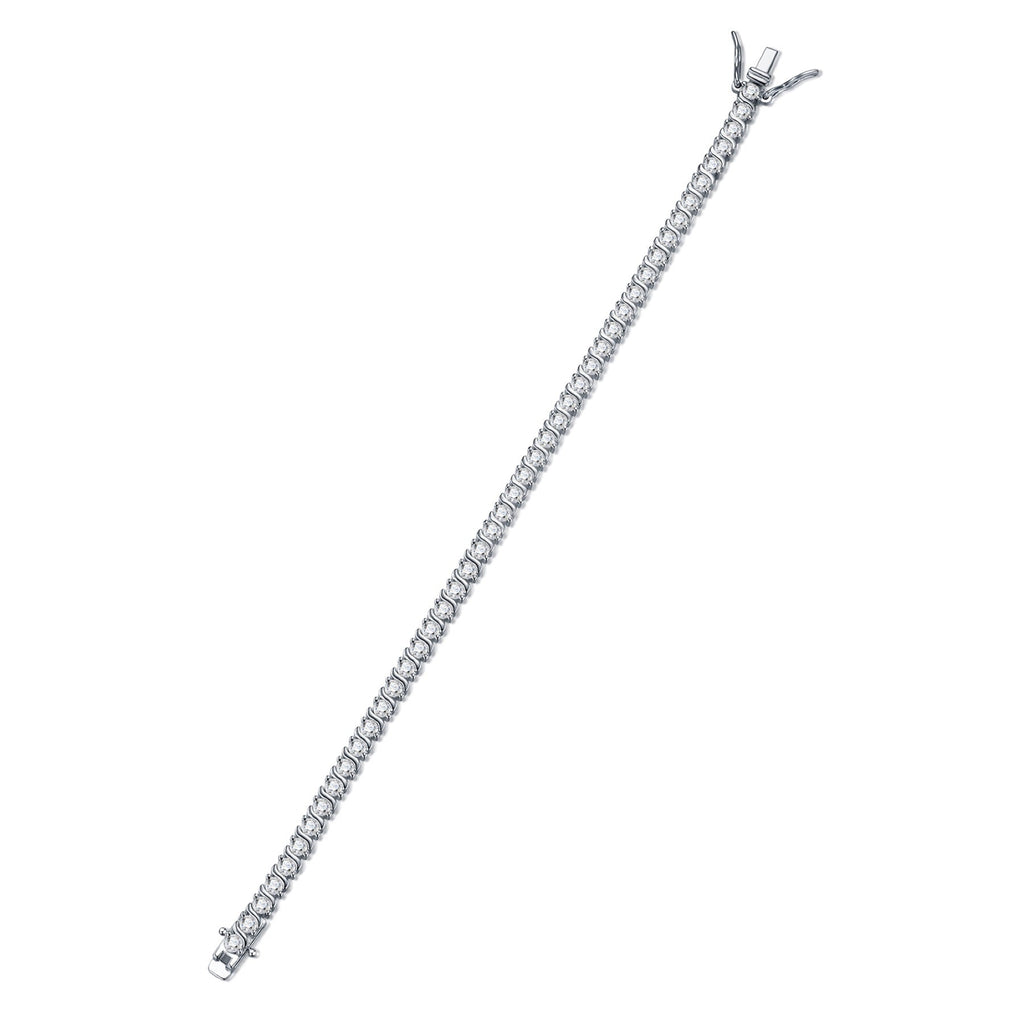 Lucciola Moissanite Tennis Bracelet in Sterling Silver