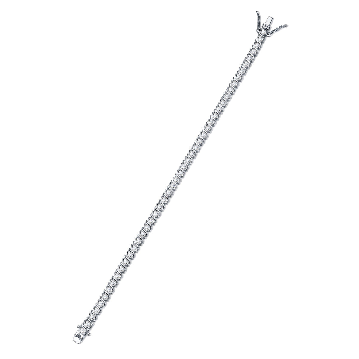 Lucciola Moissanite Tennis Bracelet in Sterling Silver