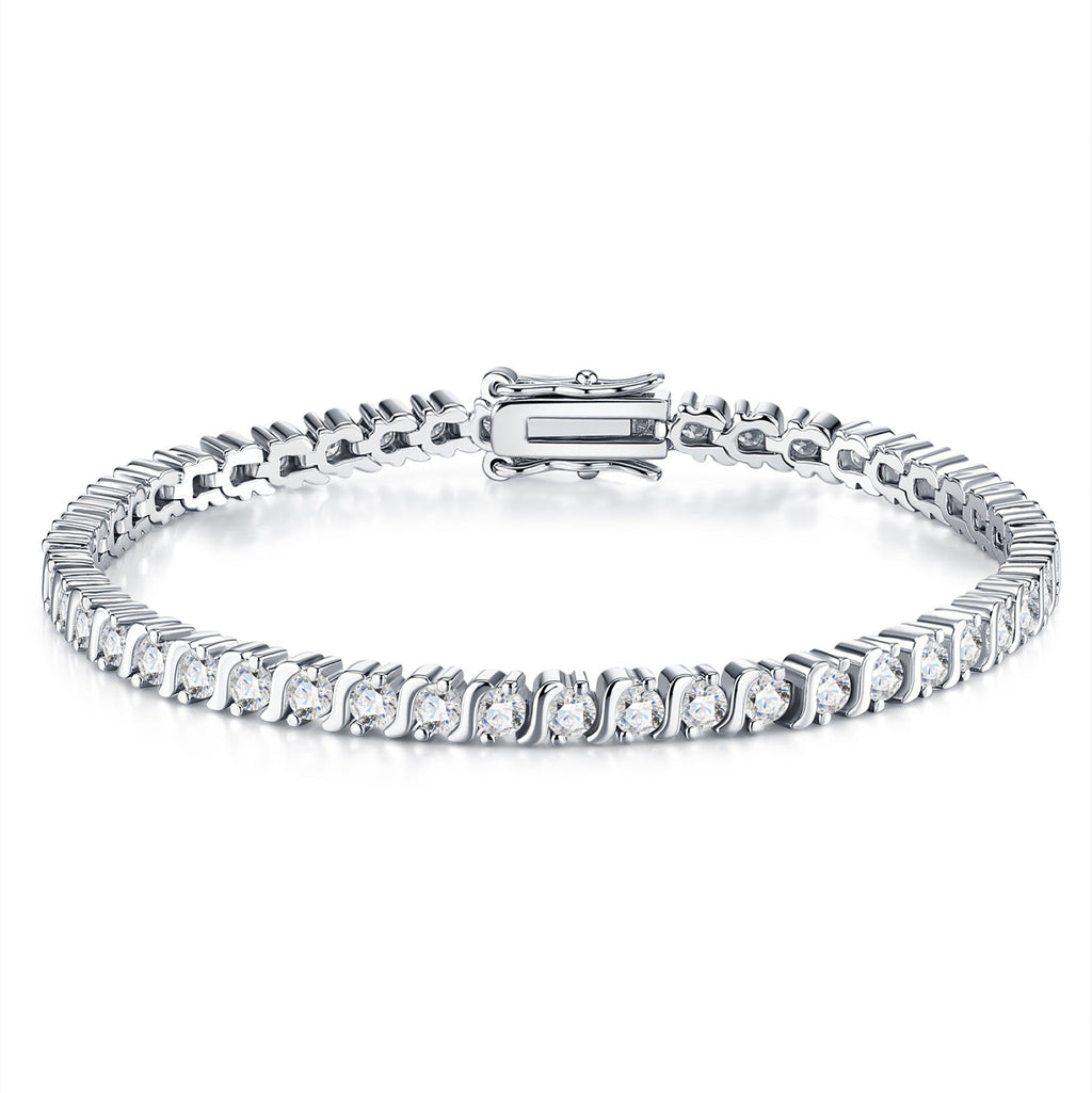 Lucciola Moissanite Tennis Bracelet in Sterling Silver