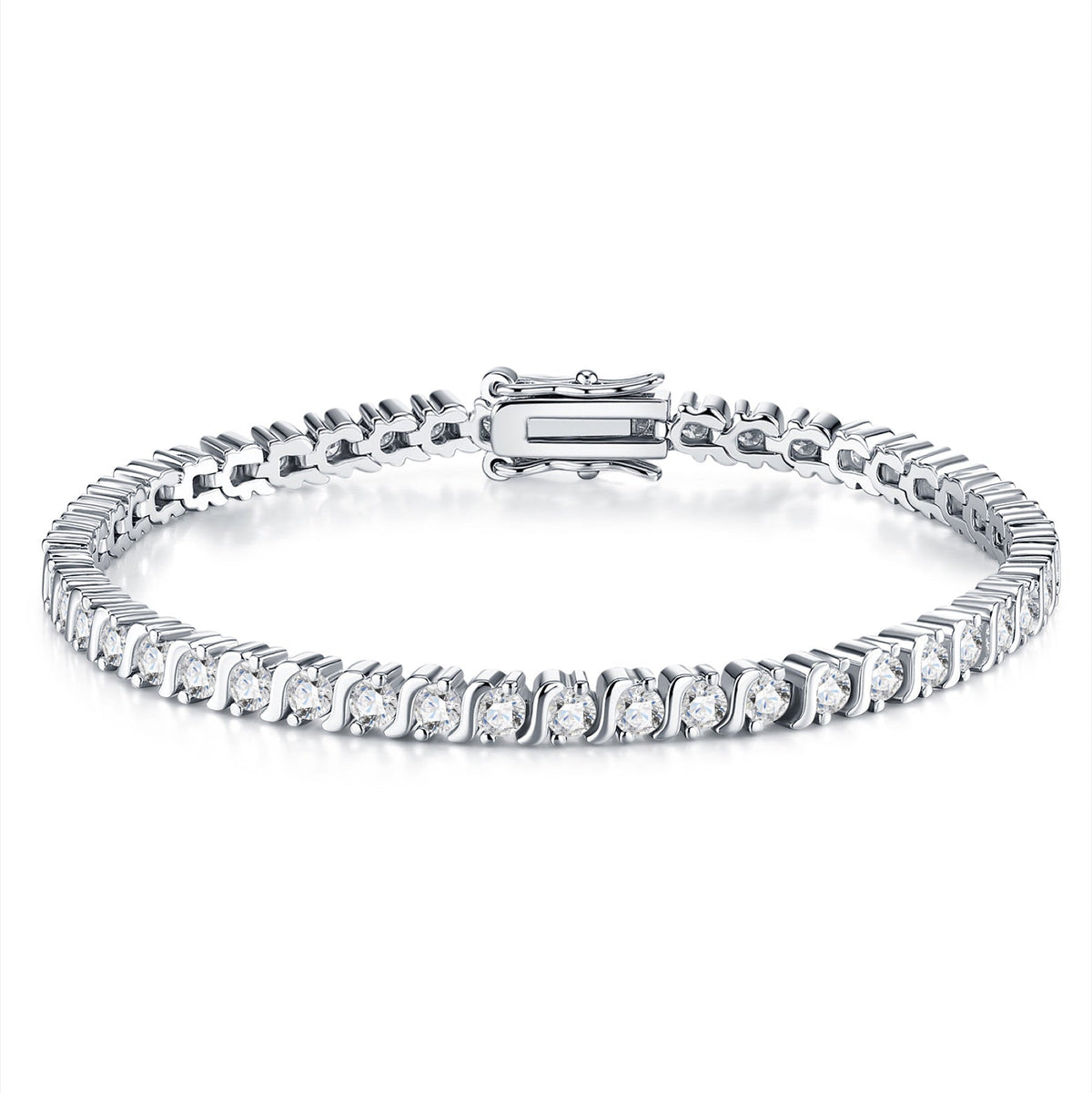 Lucciola Moissanite Tennis Bracelet in Sterling Silver