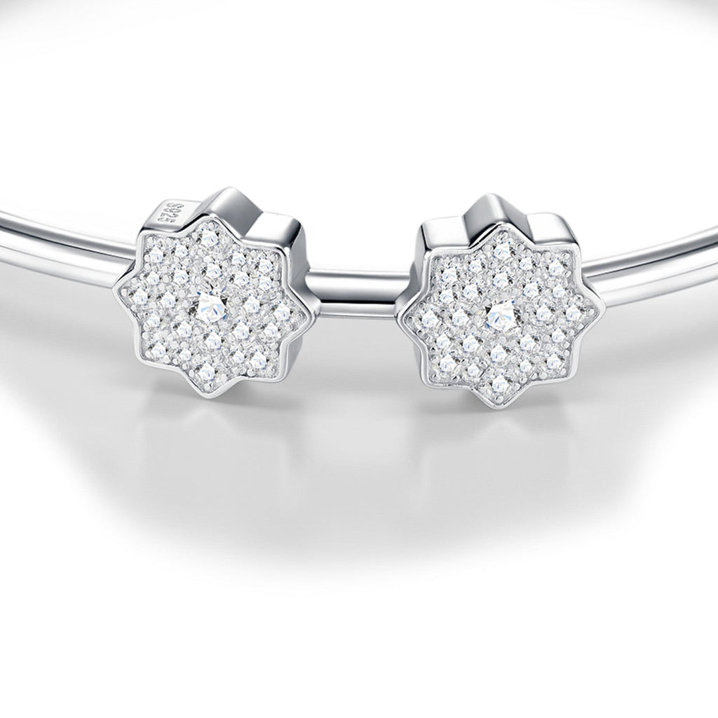 Manetta Moissanite Cuff Bracelet in Sterling Silver