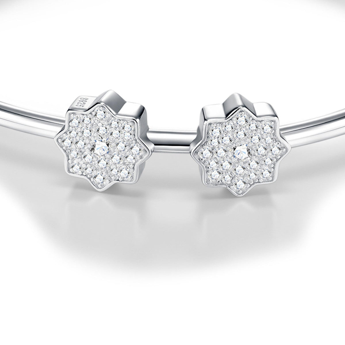Manetta Moissanite Cuff Bracelet in Sterling Silver