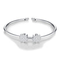 Manetta Moissanite Cuff Bracelet in Sterling Silver
