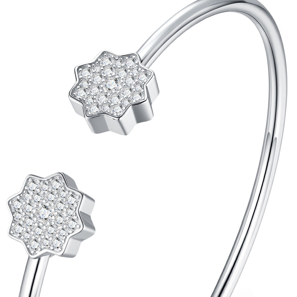 Fiorcuff Moissanite Cuff Bracelet in Sterling Silver