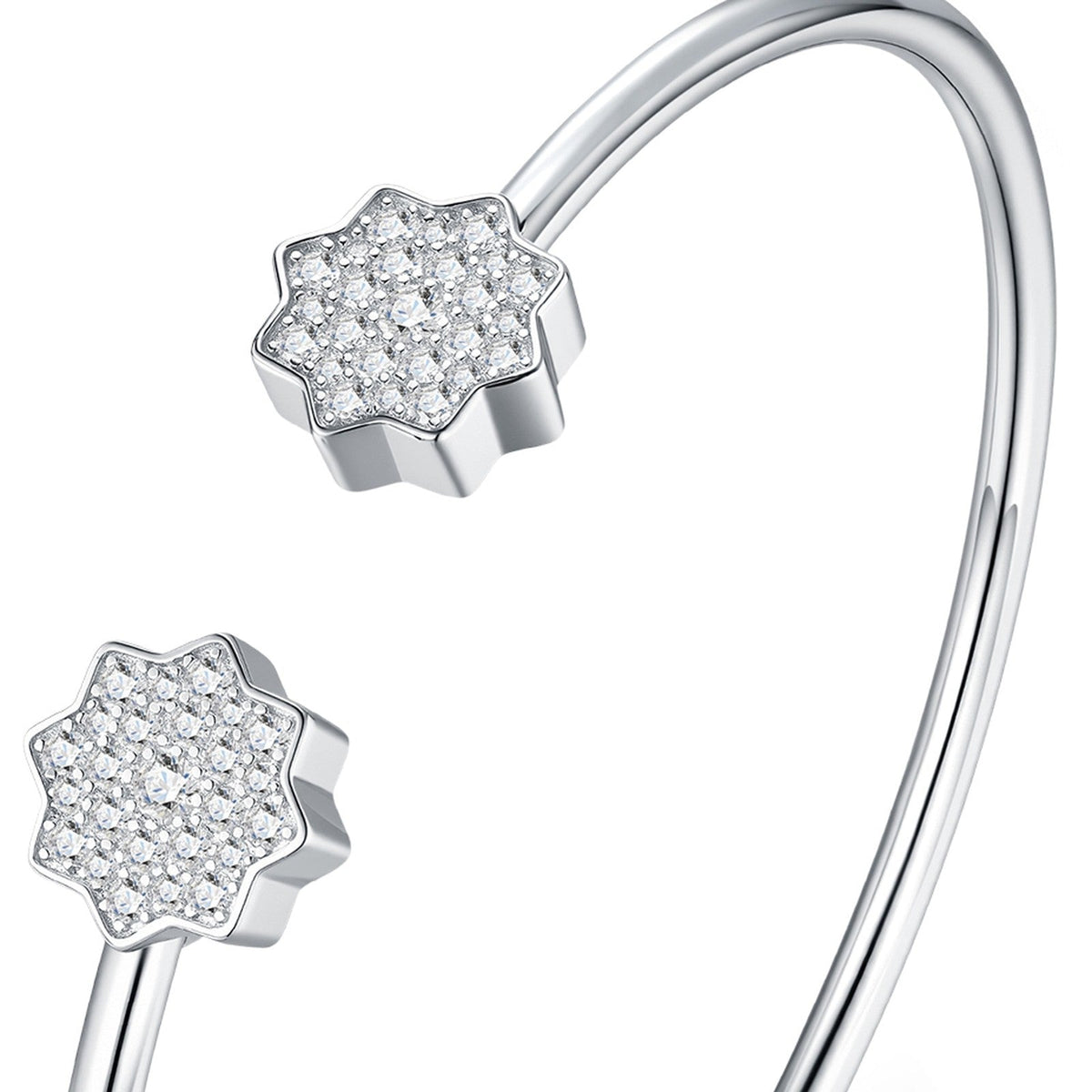 Fiorcuff Moissanite Cuff Bracelet in Sterling Silver