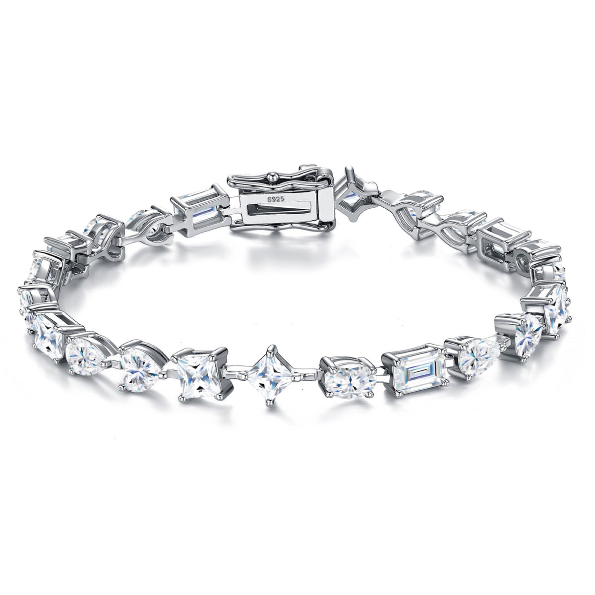 Miscela Moissanite Tennis Bracelet in Sterling Silver