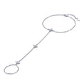 Schiava Moissanite Hand Chain Bracelet in Sterling Silver