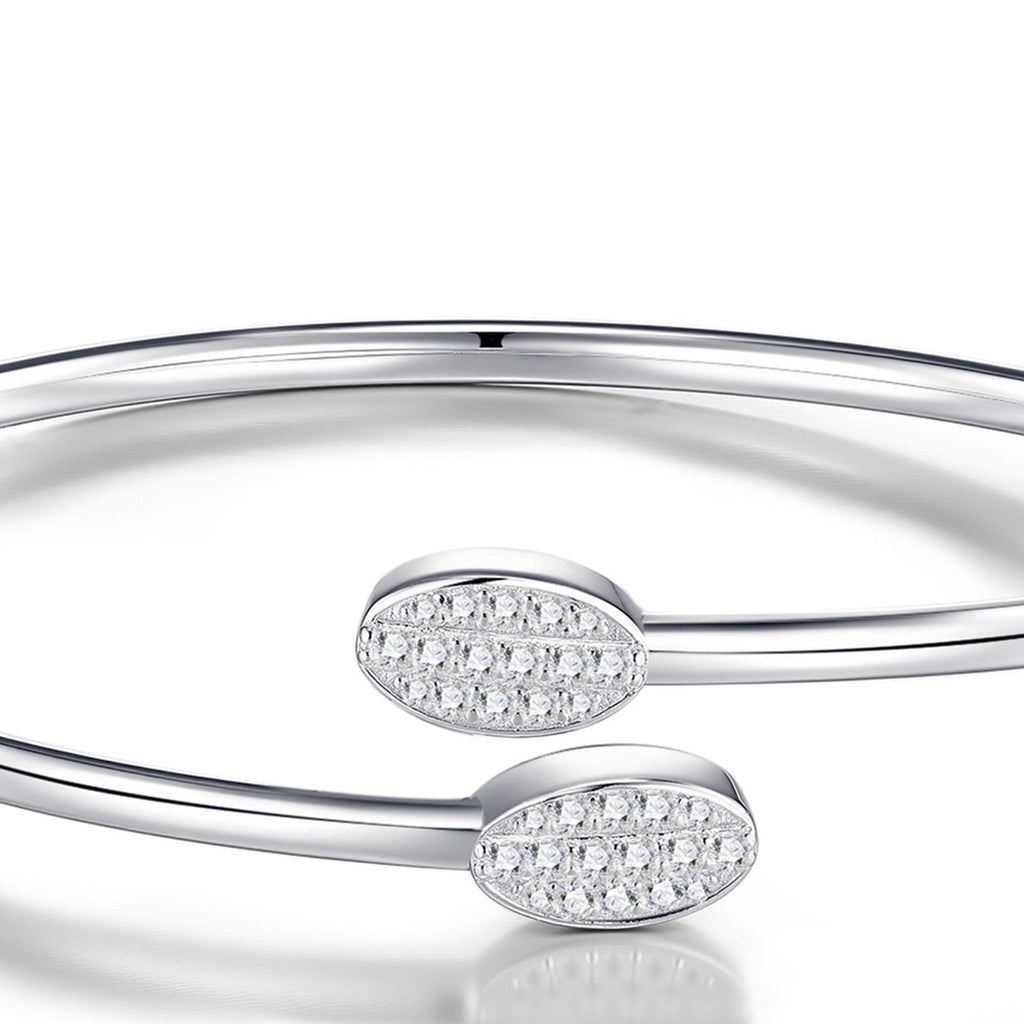Aperta Moissanite Cuff Bracelet in Sterling Silver