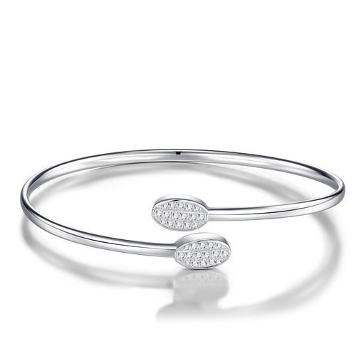 Aperta Moissanite Cuff Bracelet in Sterling Silver