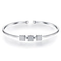 Quadretti Moissanite Cuff Bracelet in Sterling Silver