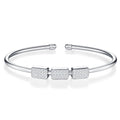Trequadri Moissanite Cuff Bracelet in Sterling Silver