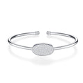 Ovalcuff Moissanite Cuff Bracelet in Sterling Silver
