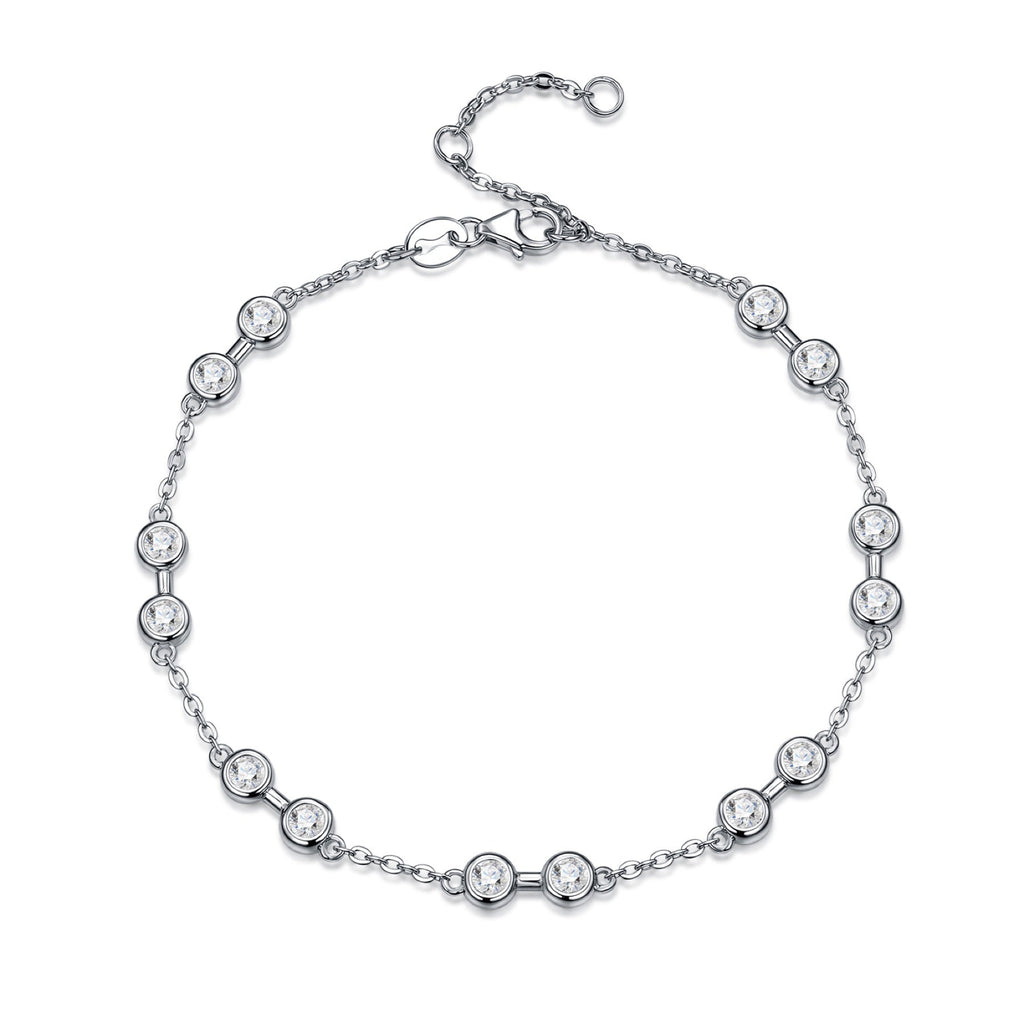 Stazioncina Moissanite Station Bracelet in Sterling Silver