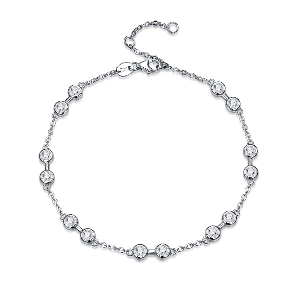Stazioncina Moissanite Station Bracelet in Sterling Silver