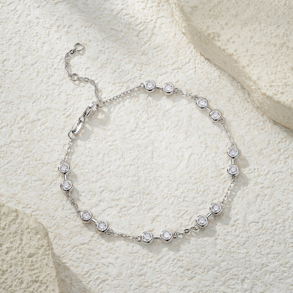 Stazioncina Moissanite Station Bracelet in Sterling Silver