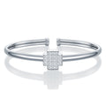 Quadrocuff Moissanite Cuff Bracelet in Sterling Silver