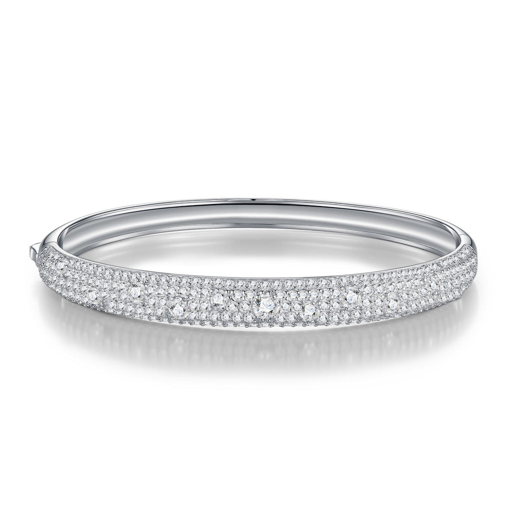 Duna Moissanite Bangle Bracelet in Sterling Silver