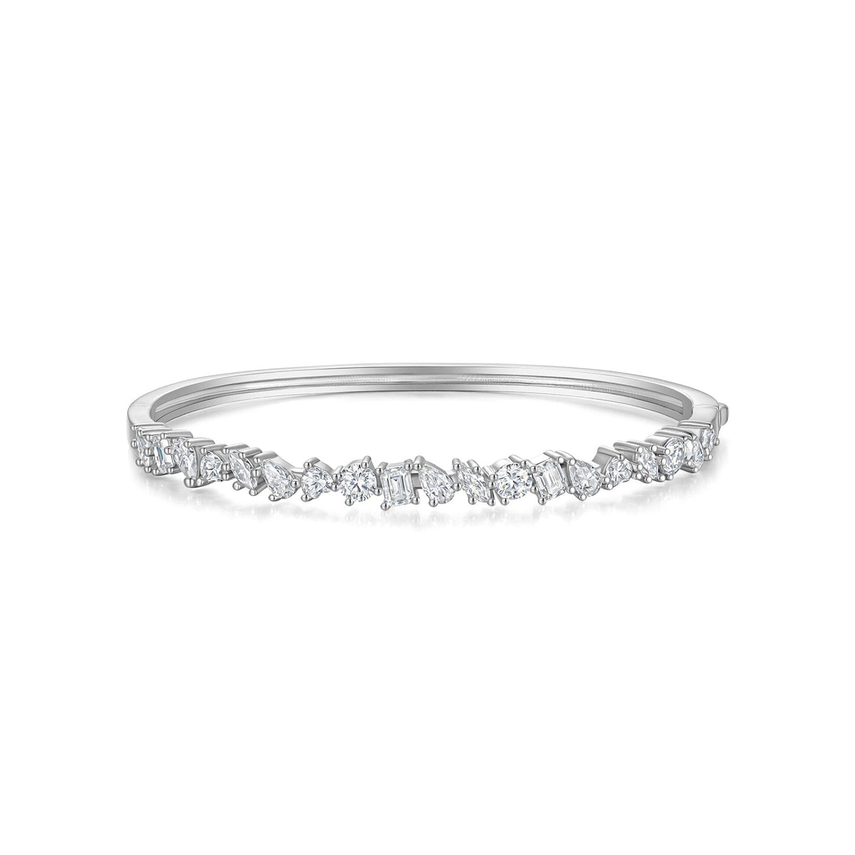 Rialto Moissanite Bangle Bracelet in Sterling Silver